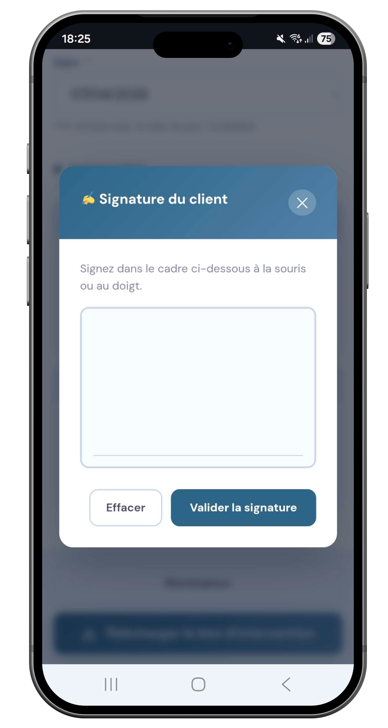 signature client électronique bon intervention