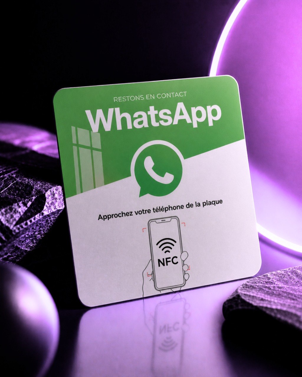 Plaque NFC WhatsApp