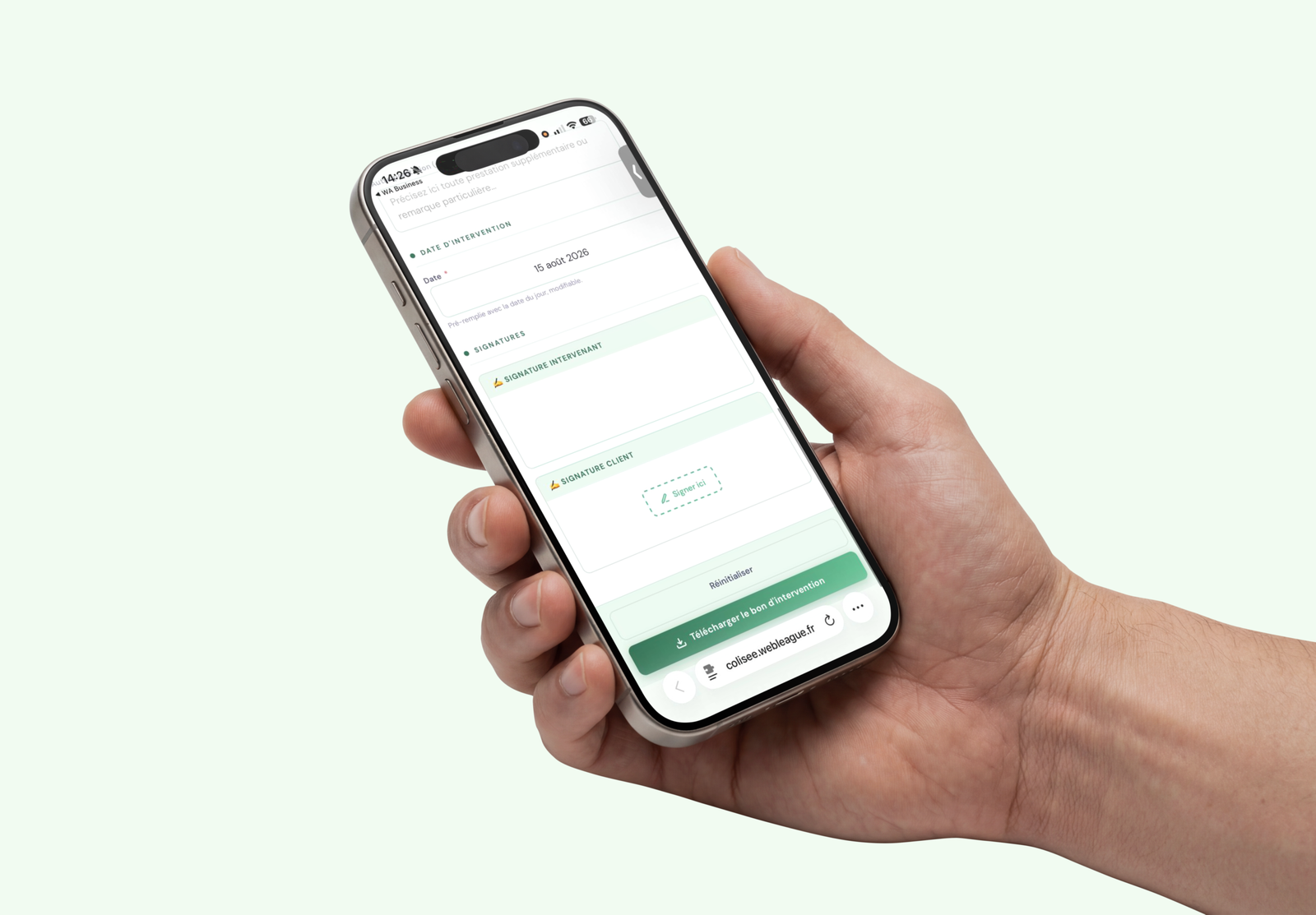 Création d’un bon d’intervention digital pour Green Garden paysagiste