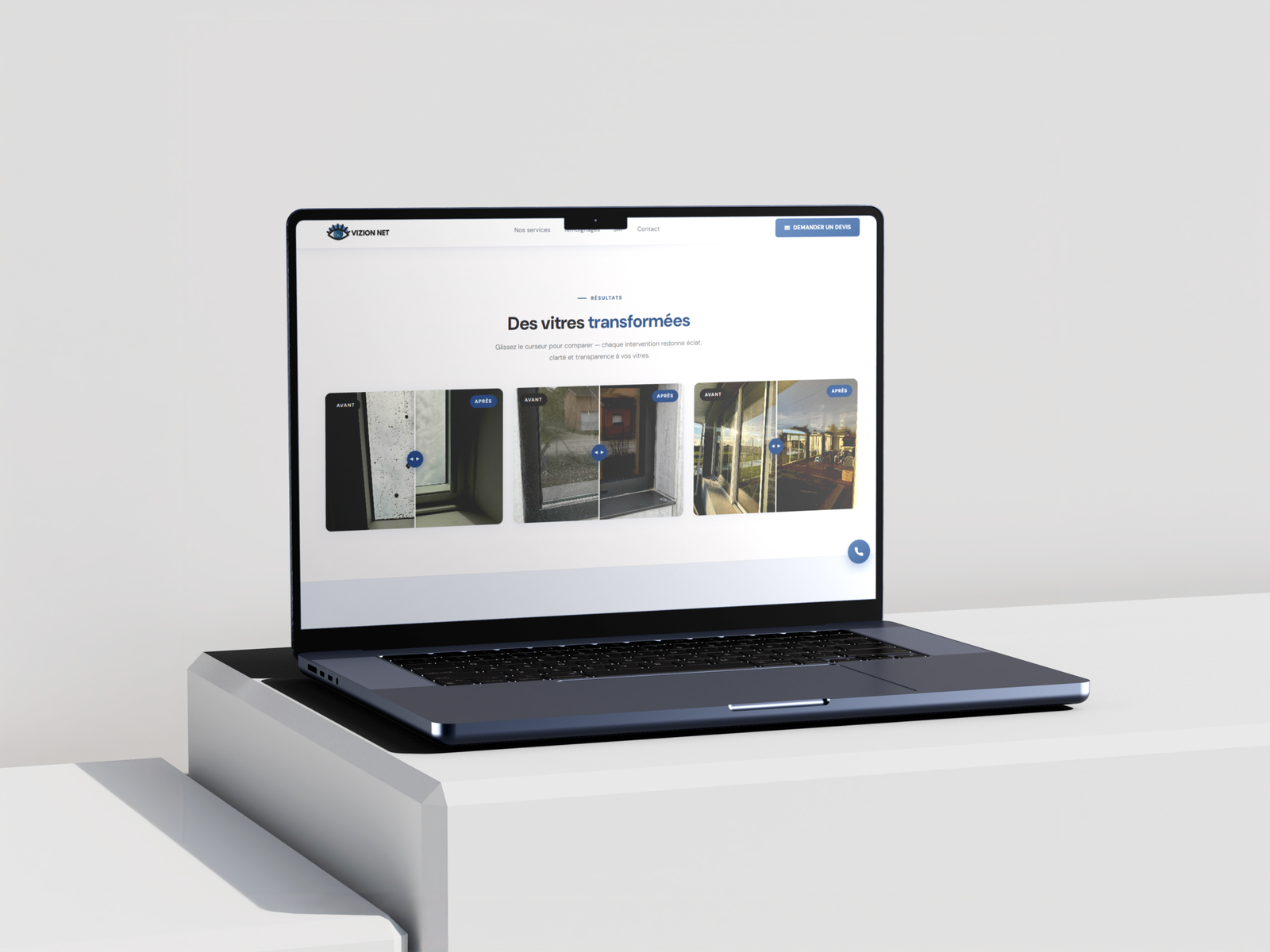 Refonte du site internet de Vizion Net, professionnel du nettoyage de vitres