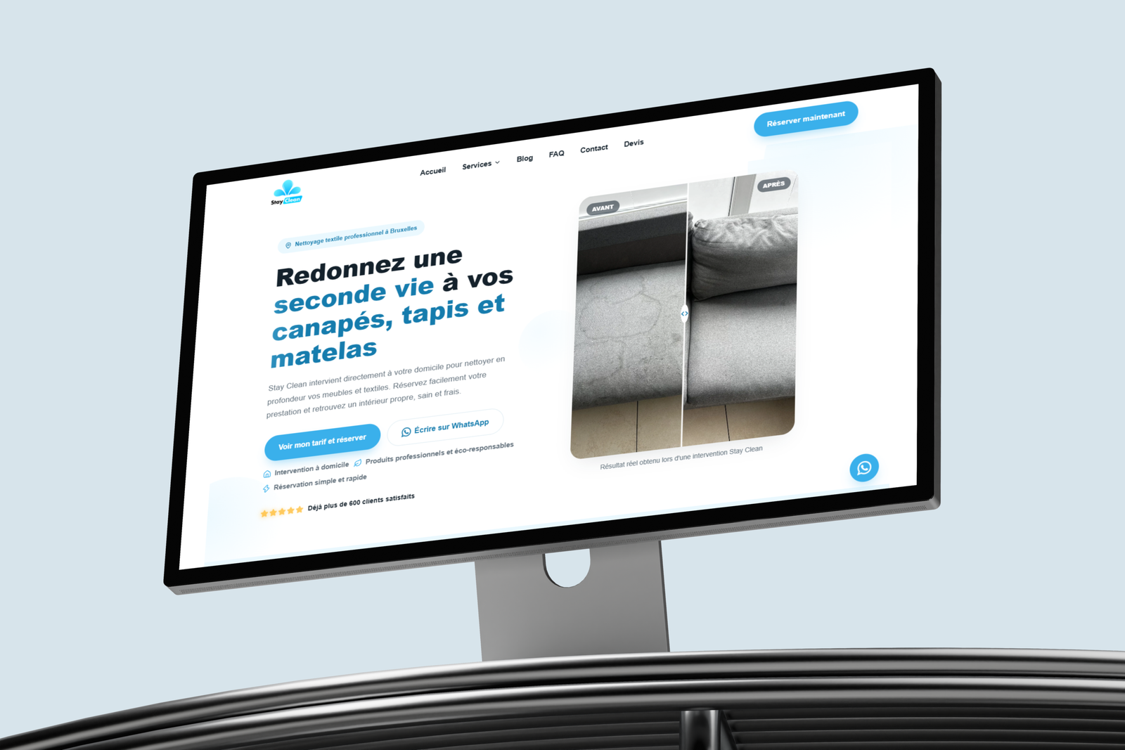 Refonte du site internet de l’entreprise de nettoyage Stay Clean par Webleague
