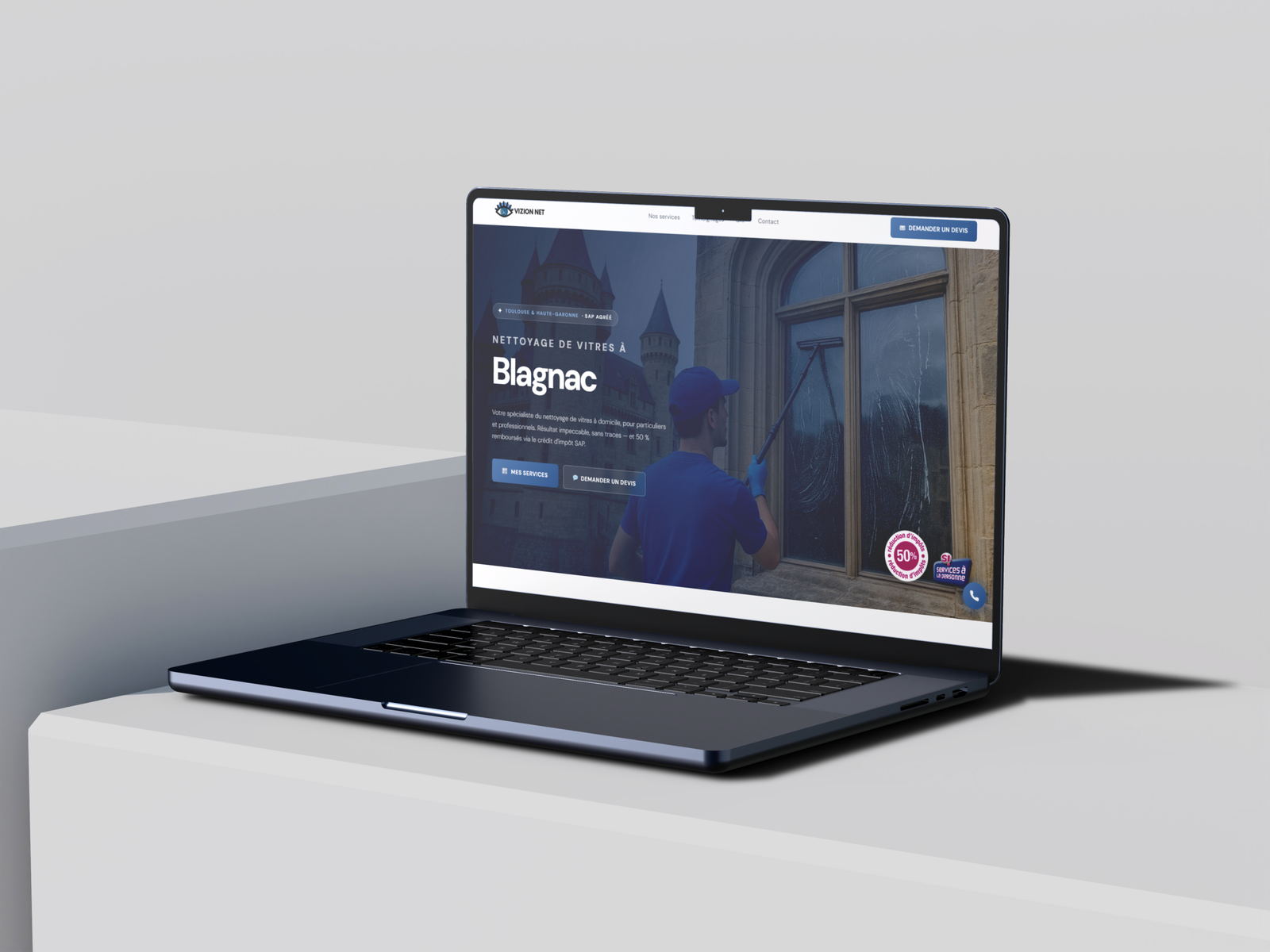 Création du site internet de Vizion Net, entreprise de nettoyage de vitres