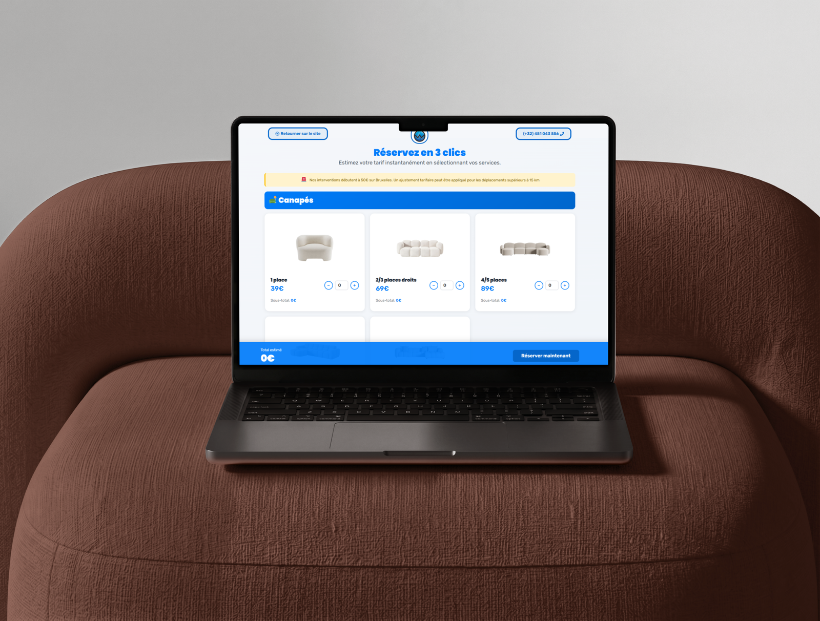 Formulaire de réservation en ligne créé pour EasyCleaning